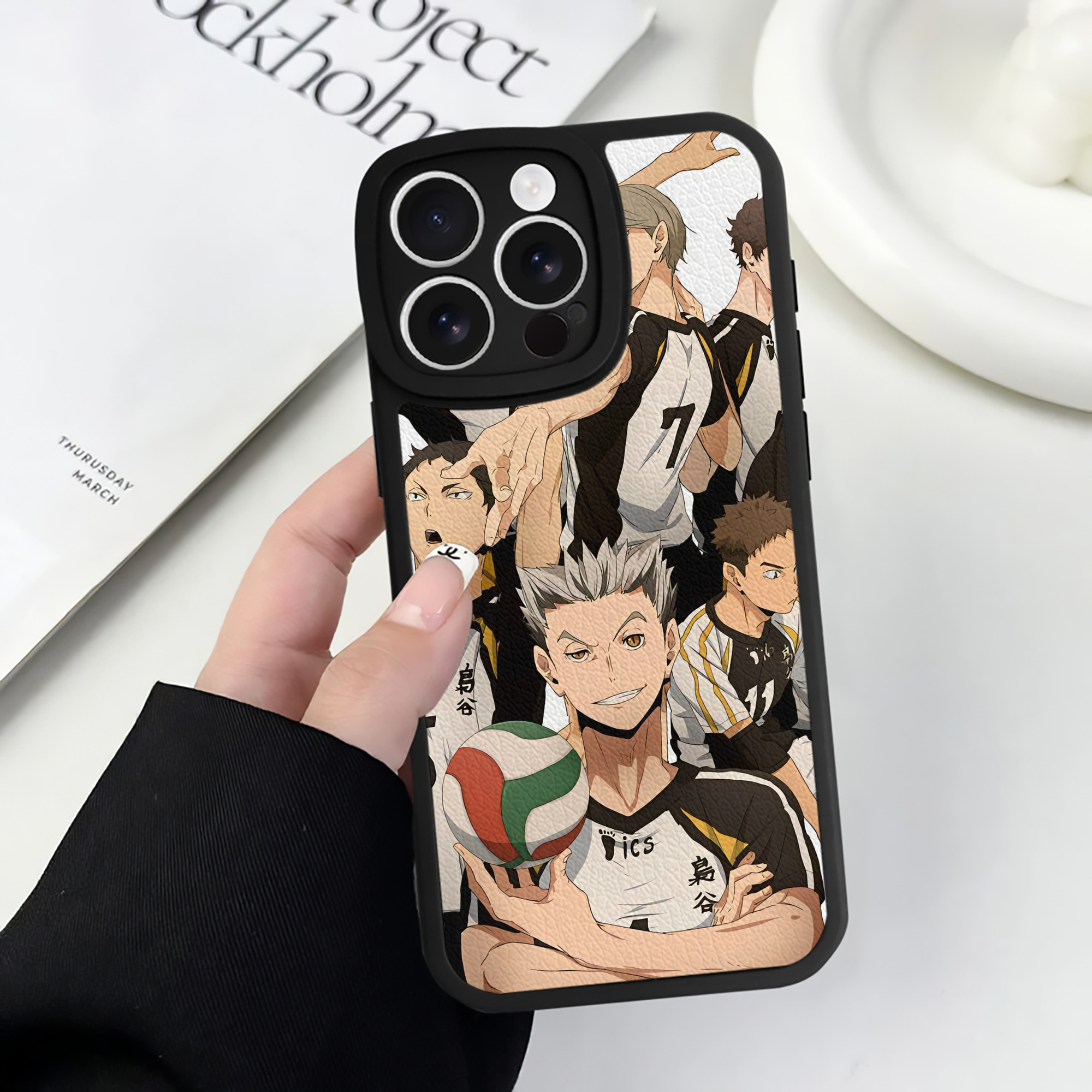 （画像用） ハイキュー!! Haikyu!! 【iPhone 16シリーズ対応】シリコンスマホケース（レザー調） 材質：シリコン